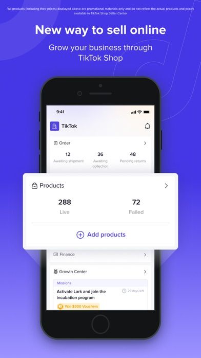 TikTok Shop Seller Center screenshot