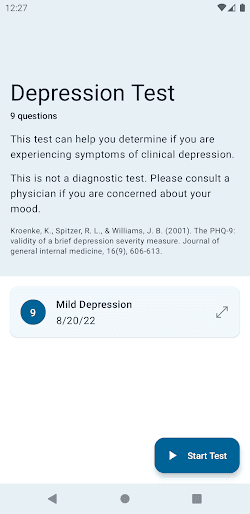 Depression Test screenshot